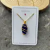 Golden thread-sapphire blue sea glass
