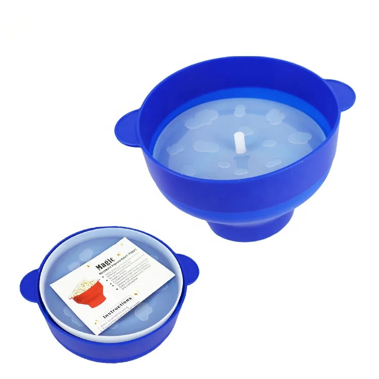 Изготовленный на заказ логотип, портативная силиконовая складная машина для приготовления попкорна в микроволновой печи