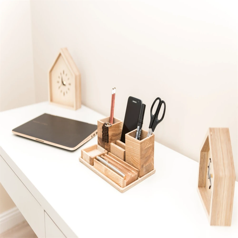 Creative cute cactus desktop organizer desk accessory pen pencil holder  as gift for school office supplies