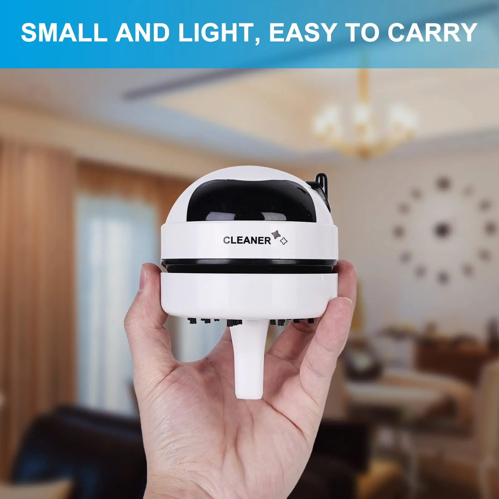 Mini Cute Robot Portable USB Charging Handheld Electric Desktop Vacuum Cleaner for Home School Office PC Keyboard Dry Dust Crumb