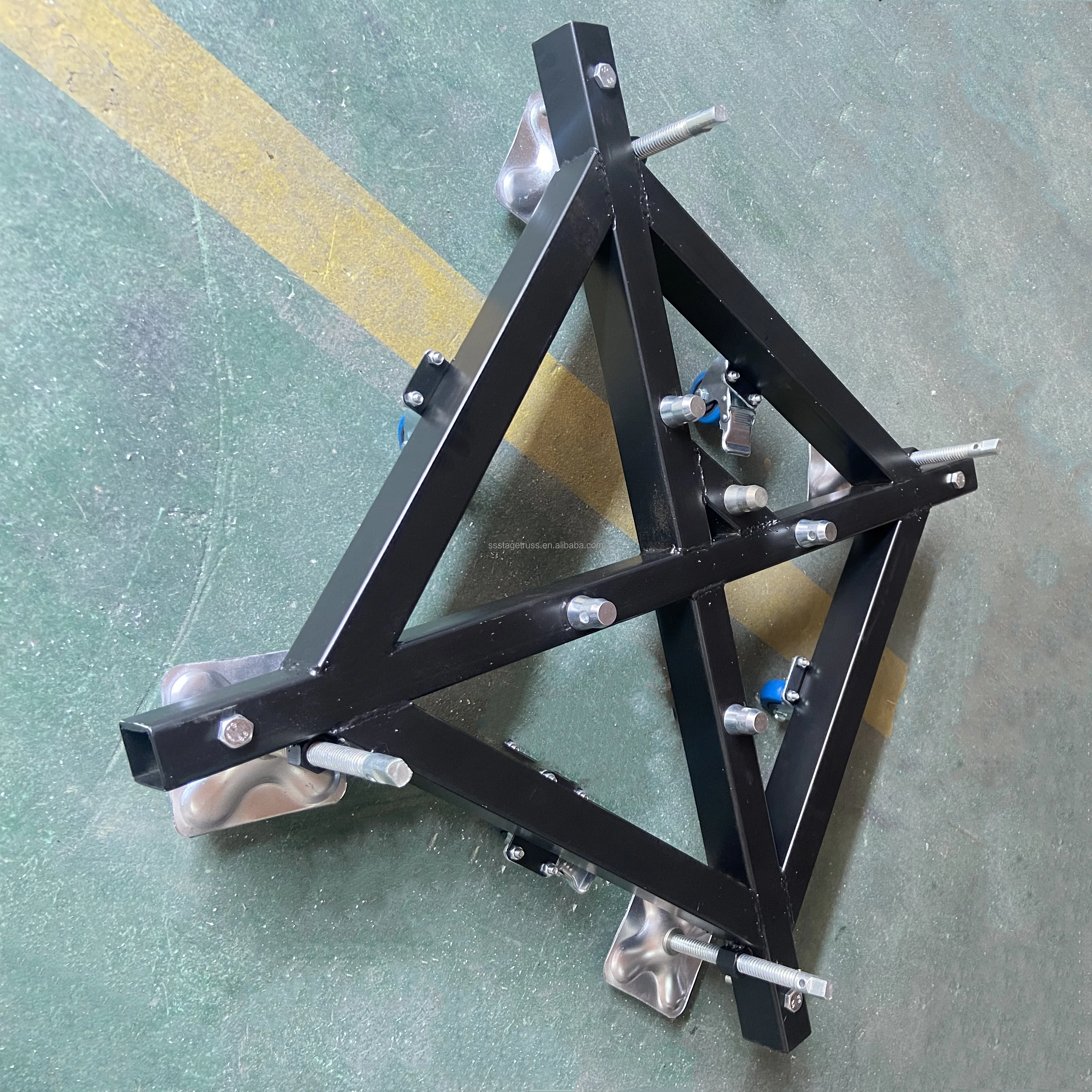 300mm square tube iron base plate stage lighting truss base with wheel-6
