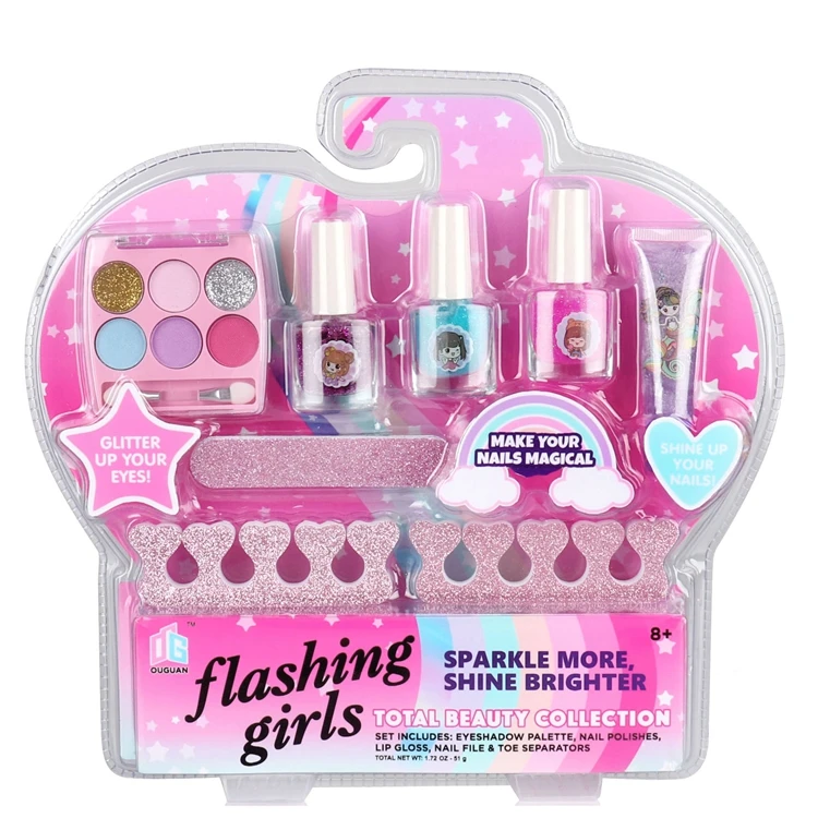 Игрушечная игрушка для детей, сверкающая ярче, набор для маникюра