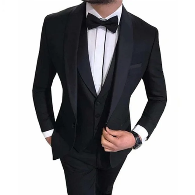 New Slim Fit Groom Wedding Business Tuxedo Formal Gentleman 3 Pieces ...