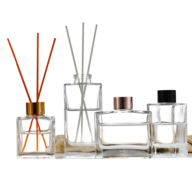 Decorative Glass Aromatherapy Container 200ml Transparent Perfume Fragrance Essential Oil Empty Reed Diffuser Glass Bottle