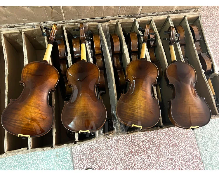 Field Maple Instrument Wholesale Flame Maple Professional Violin Instrument 4/4 Kit