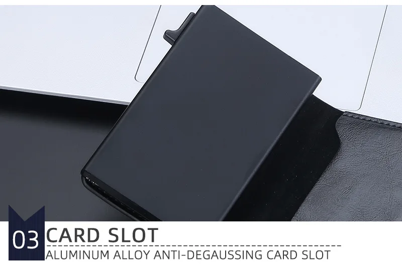 Baellerry Fashion Trend Pu Leather Cover Ultra Thin Automatic Popup RFID Card Holder