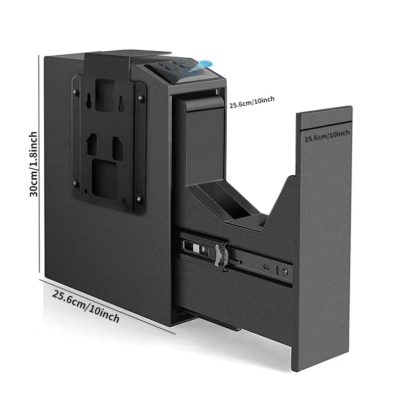 T3 Home Biometric Fingerprint Key Lock Handgun Safe Automatic Opening Steel Lock Box Indoor/Outdoor Hidden Wall Mount Storage
