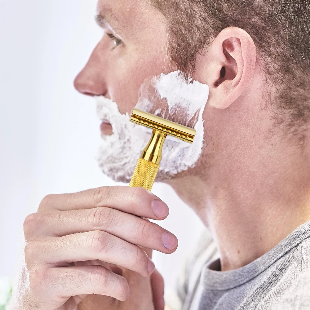 Eco Friendly Gold Safety Shaving Razor Double Edge Safety Razor For Men