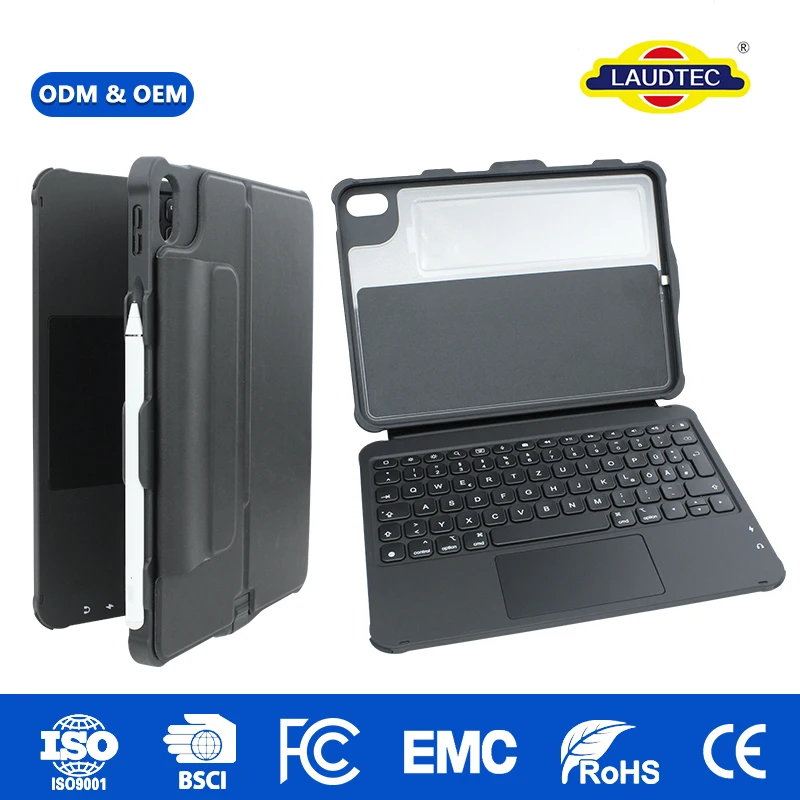 OEM Rugged Keyboard Case for iPad A16 Classroom Use, Drop-Proof Multi-Angle Stand, Pencil Slot, RoHS Certified for Wholesale
