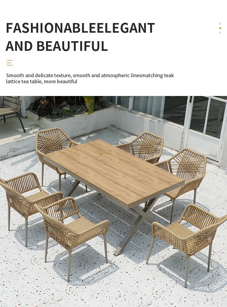 Rustaurant Outdoor Chairs And Table Aluminium Frame Waterproof Cushion Rattan Wicker Patio Garden Sets