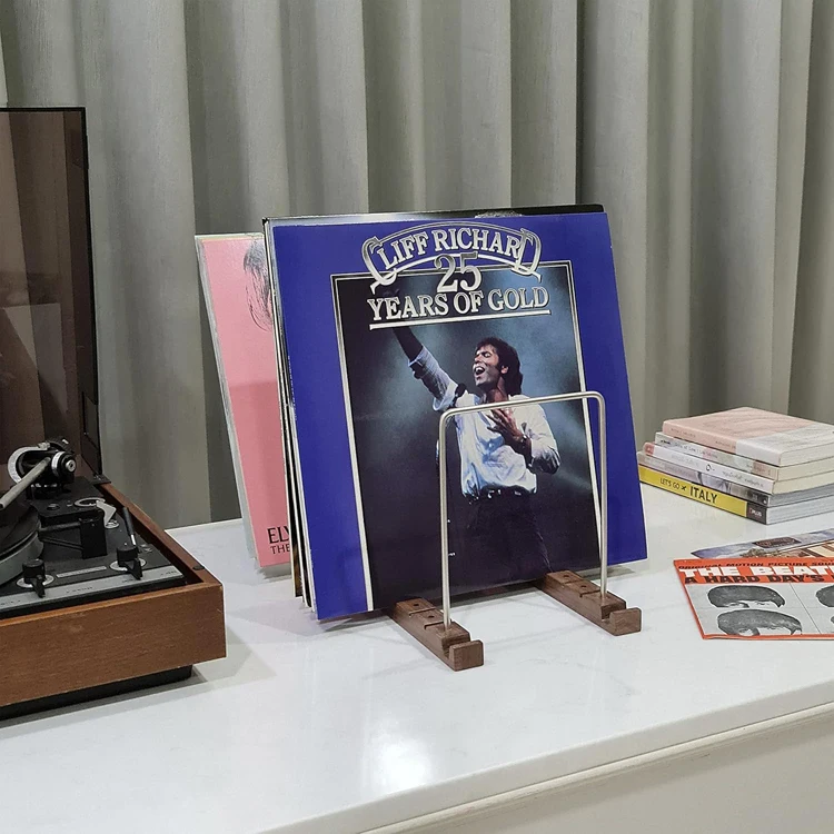 Multi Function Wood File Folder Vinyl Record Rack,audio Big cd case Rack Stand,floating Iron Divider Wholesale Wood CD Rack