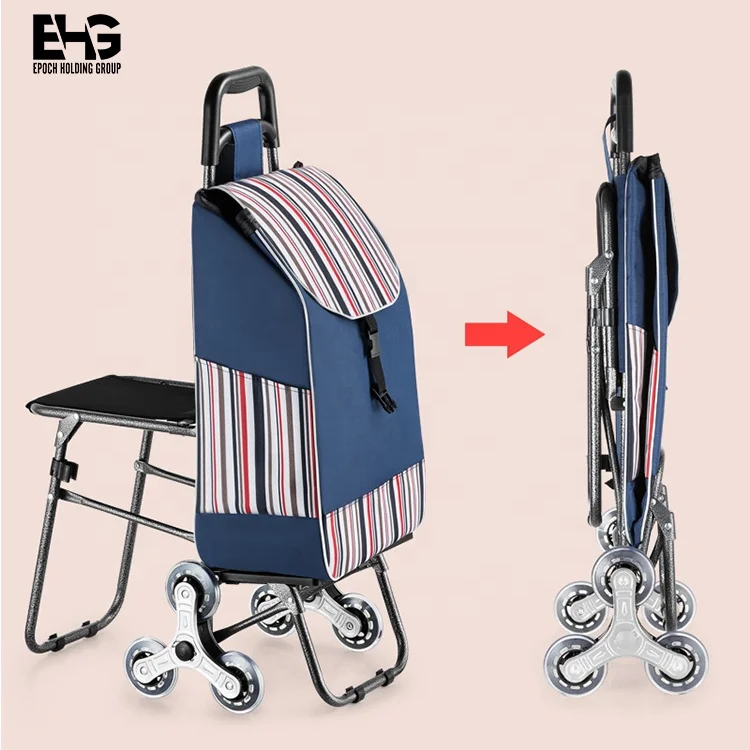 Supermarket Foldable Reusable Cotton Shopping Cart Bag Shopping Trolley