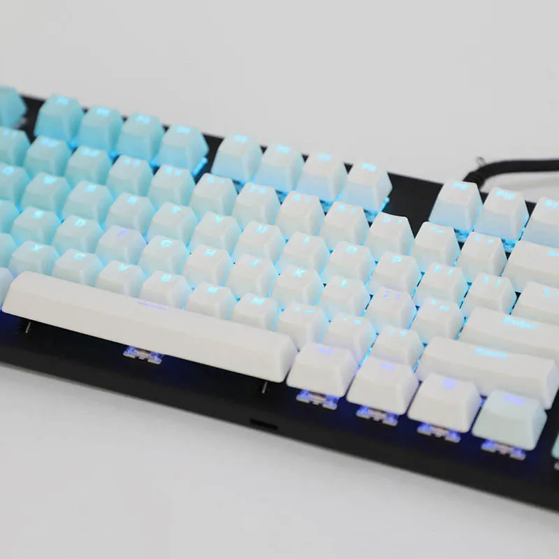Blue Gradient Pink Rainbow 104 Keys OEM Height Backlit Double Shot PBT Keycaps for Mechanical Keyboard