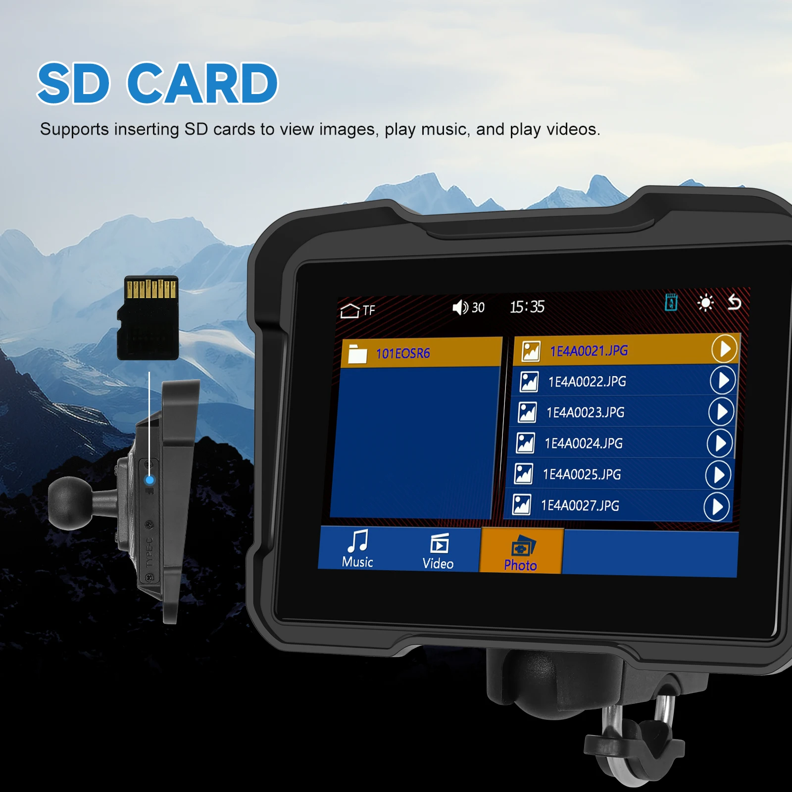 android auto monitor ip67 waterproof for motorcycle support airplay android cast bt a3910-8