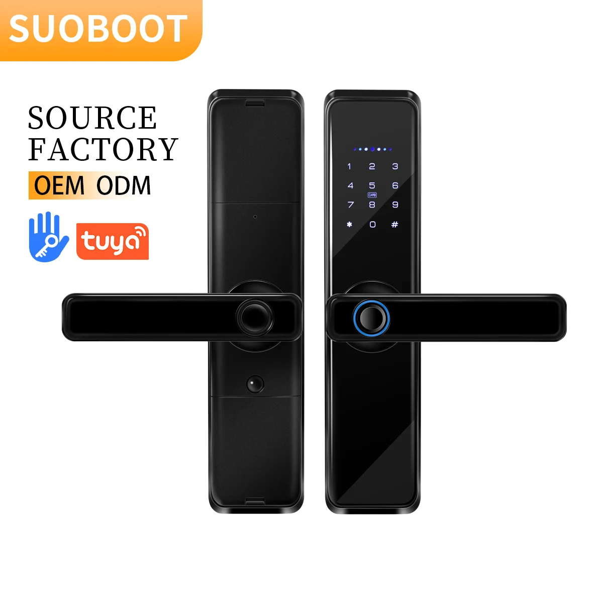 SUOBOOT  2024  Smart Lock with  WIFI Tuya Ttlock APP Control  Plate Recognition   Wechat Mini Program