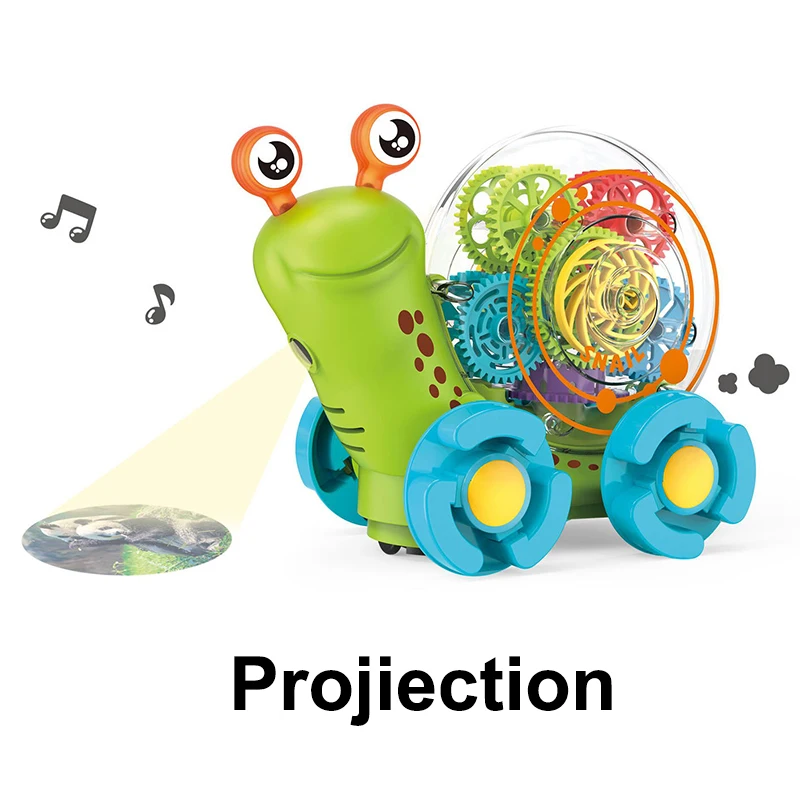 Electric Universal Transparent Gear Snail Toy - 360° Rotating