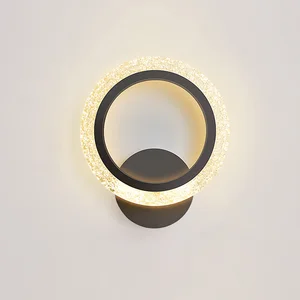 Led Wall Bracket Lights Indoor Modern Crystal Luxury Simple Round Light Wall Lamps for Living Room Aisle Corridor Background