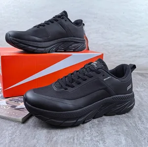 GOUPU Men's Autumn Winter Canvas Solid Color Running Shoes Non-Slip Wear-Resistant Outdoor Hiking Trail Casual Sports Shoes