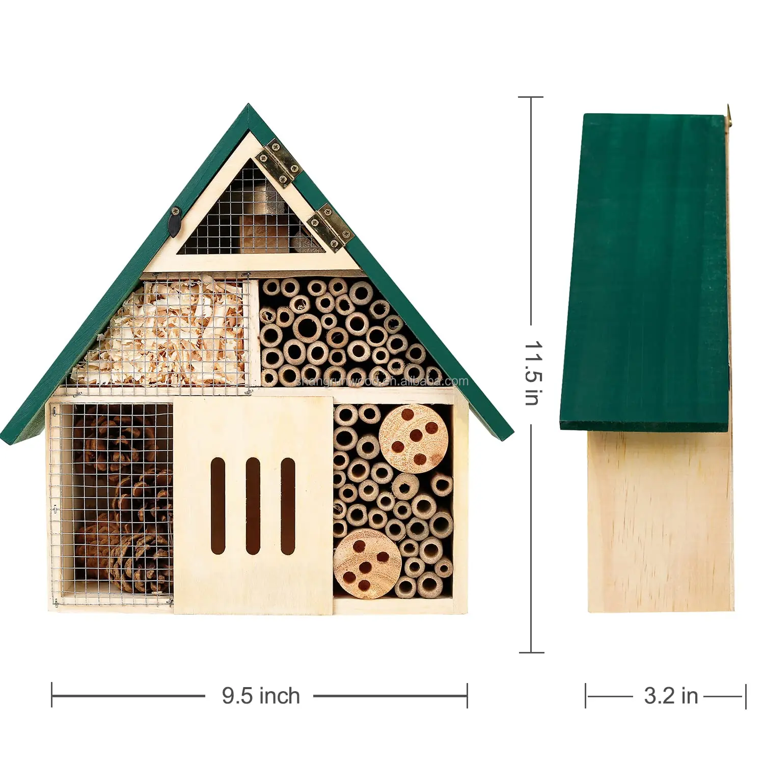 Wooden Insect Bee House Box Mason Bee Hotel Hanging Insect Hotel for ...