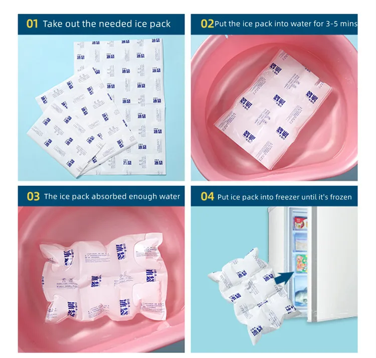 Factory Food Grade Dry Ice Packs Water Injection Cooling Gel Ice Pack