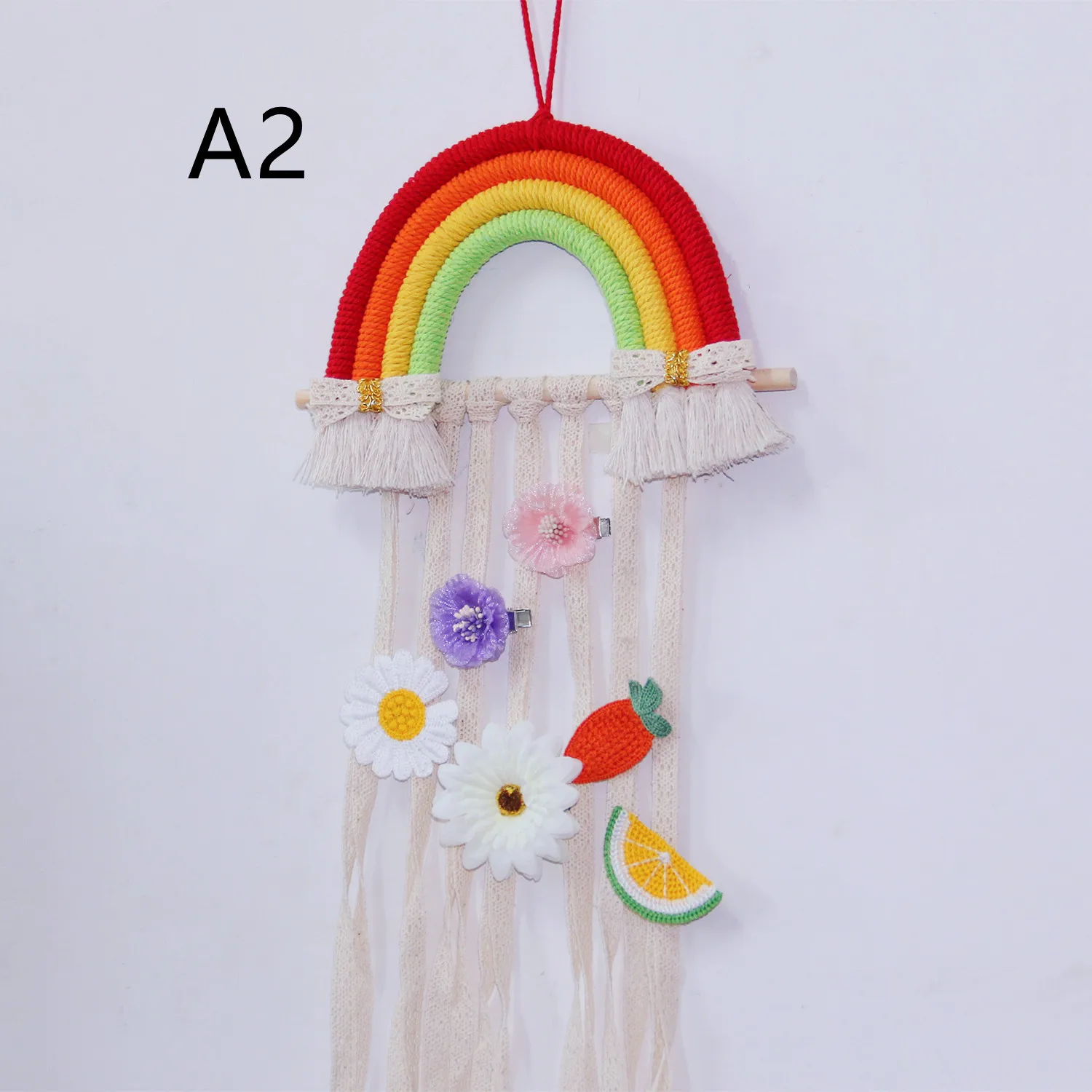 rainbow tassels hair bows holder hanging