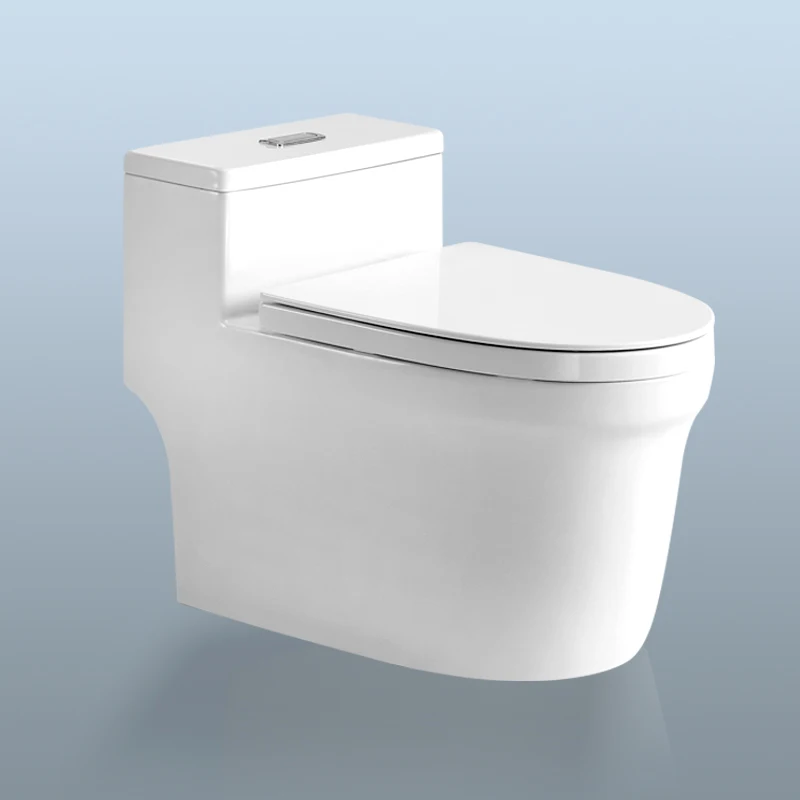 New Design Single Piece S Trap Ceramic Rimless Toilet Elongated Bathroom Floor Mounted WC Commode