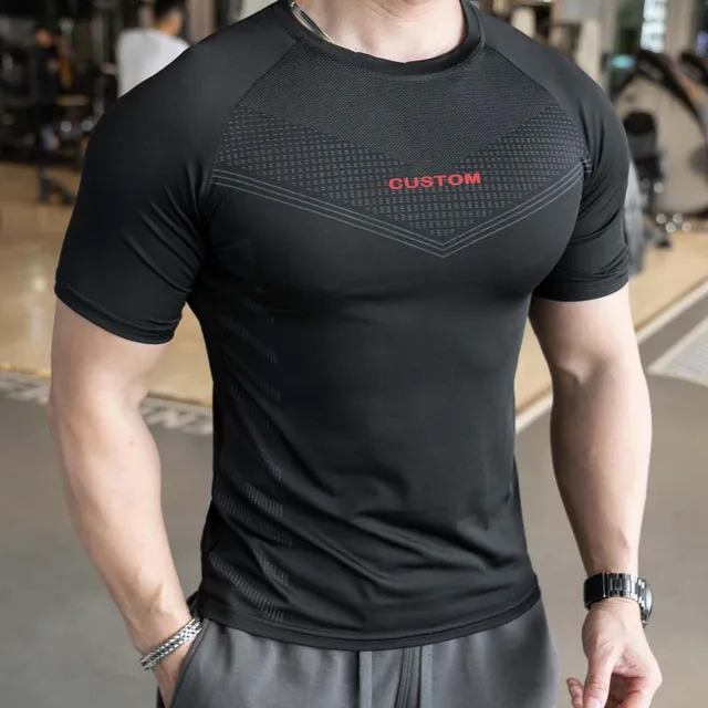 Men Dry Gym Fit Running Workout Manufacturers Custom Sport Wear Clothes T Shirt Casual Compression Men'S T-Shirts
