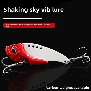 Lexin Luya Lead-coated Copper Metal Vib Artificial Hard Bait with Blood Trough Hook for Bass Trolling Saltwater & Freshwater – Metal Jig – view 4