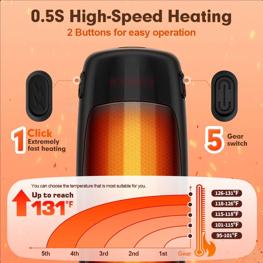 Hand Warmer, Portable, Battery, ABS+aluminium - detail 6