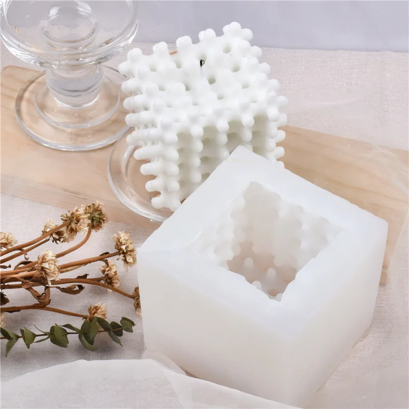 Vercico - 3 moldes para hacer velas, moldes de silicona de punto, de lana,  bolas de burbujas, molde mágico para hacer jabón de velas, artesanías