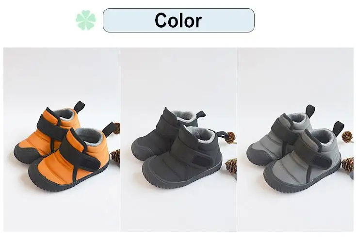Colmkley Unisex Baby Warm Boots Stitching Velvet Warm Short Cotton Slip-On Shoes