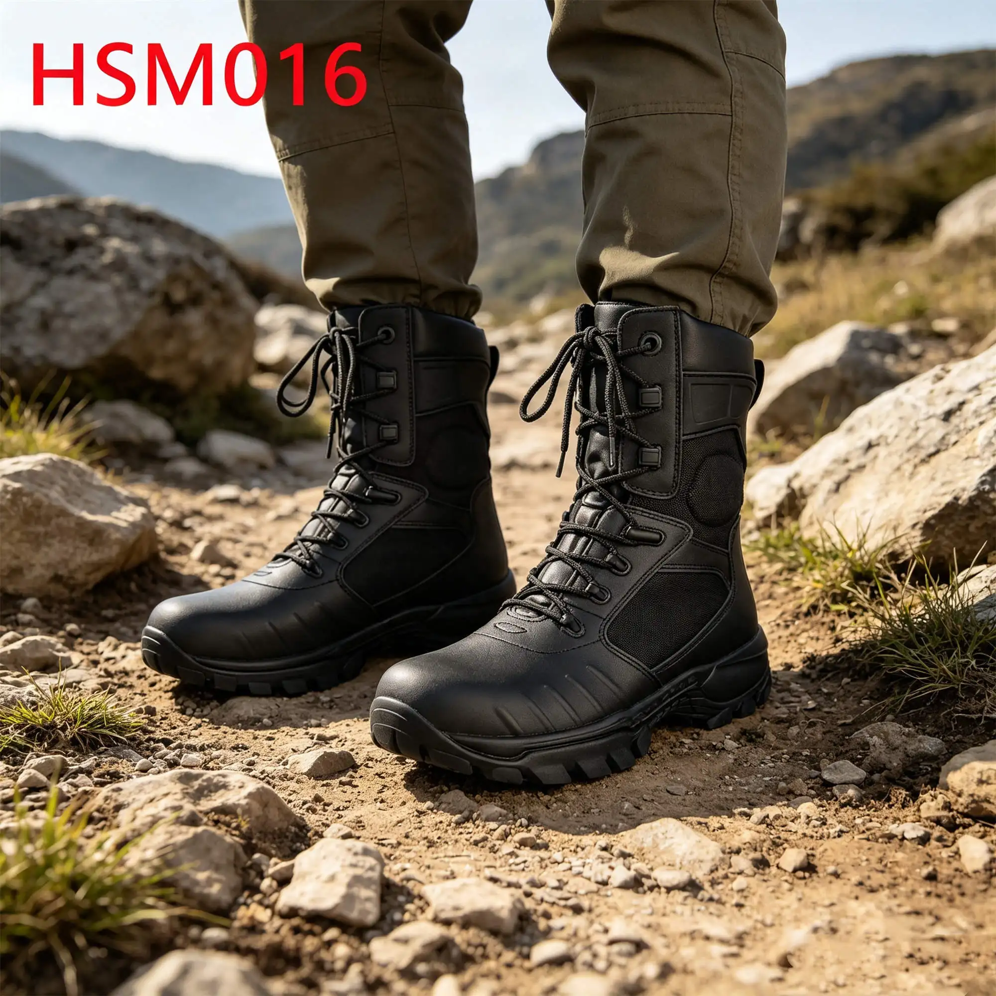 ZYF,Grassland Hiking Water Proof Hua Singh Men Leather Boots Field Operation Anti-puncture Sole Combat Boots for Retail HSM016