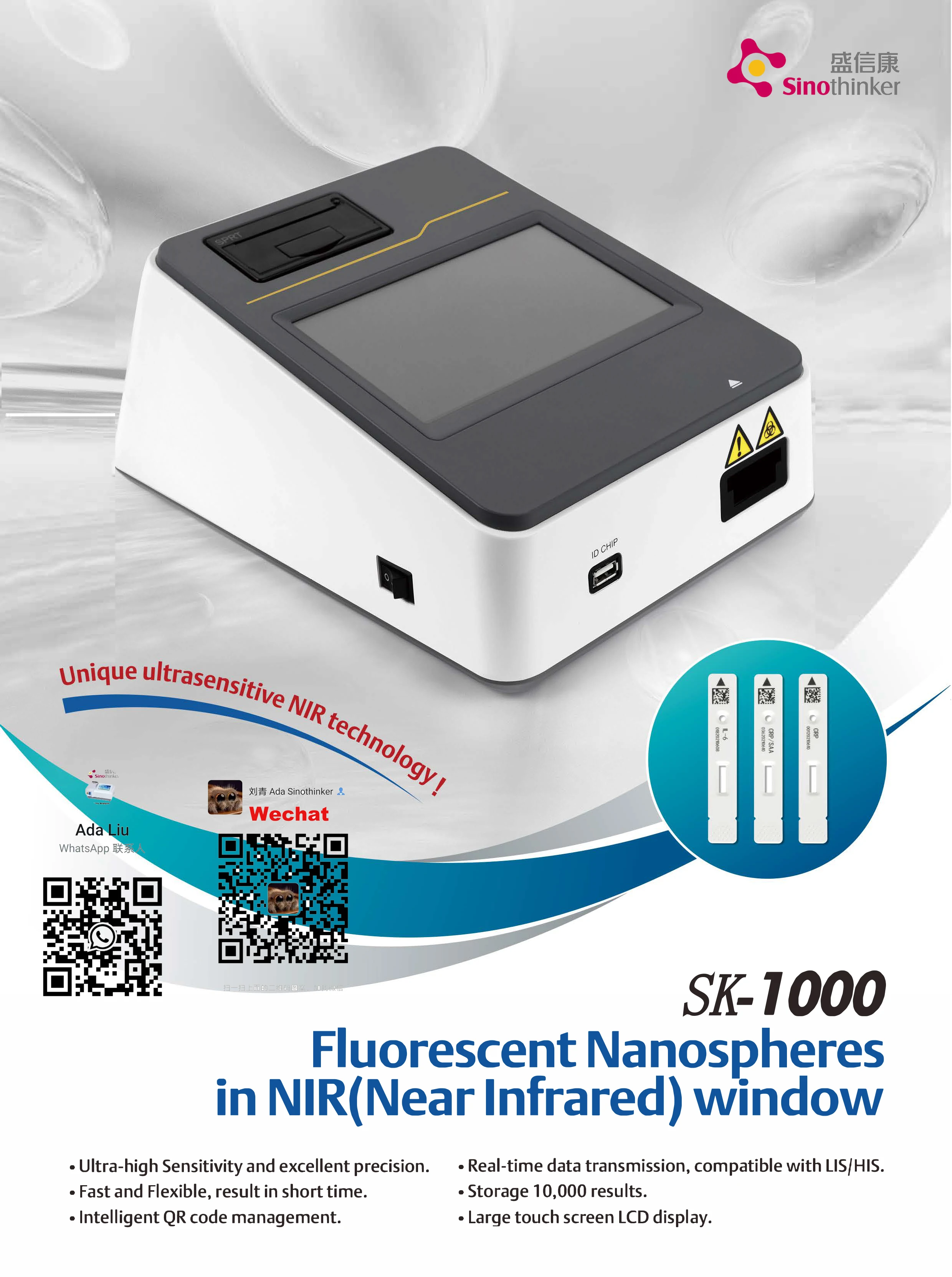 Plus Top Touch Screen Immunofluorescence Quantitative Analyzer Hormones Analyzer Poct Immunoassay Analyzer