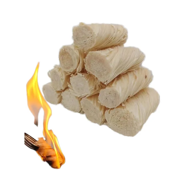 Eco-friendly Natural Wood Wool Firelighter Cylinder Shape for Outdoor Camping and Bonfires