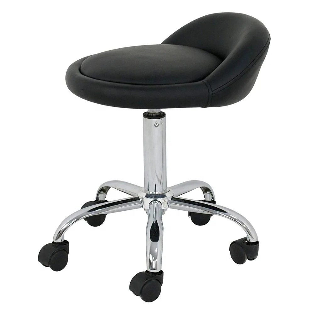 Modern Simple Short Adjustable Swivel bar Stool Chair With Pu Leather and Removable Wheel