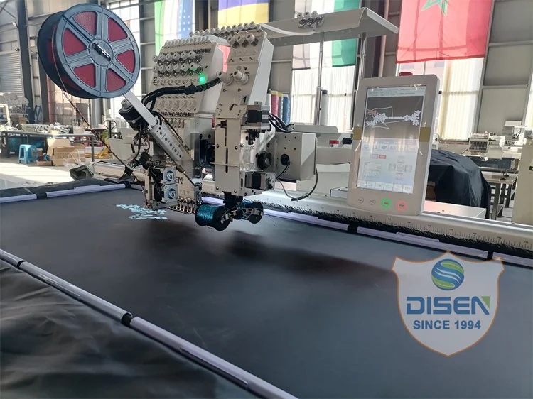 Latest Complete Set Commercial Industrial Computerised Embroidery Machine Cloth One Head Bead Double Sequin Device with Card