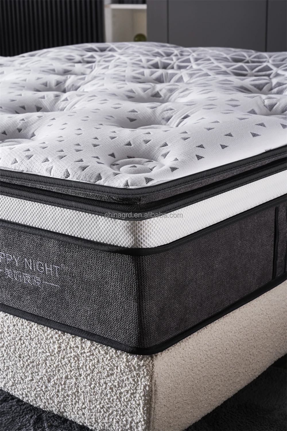 Hot Sale Luxury 5/7 Star Hotel Mattress Pillow Euro Top King Latex Bonnell  Pocket Spring Mattress With Cooling Memory Foam