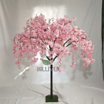 Simulated Artificial pink Cherry Blossom Tree for Table with Replaceable Branches Outdoor Flower Combination Decor Wedding