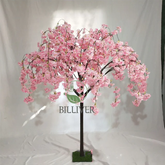 Simulated Artificial pink cherry blossom tree for table with replaceable branches outdoor flower combination decor wedding