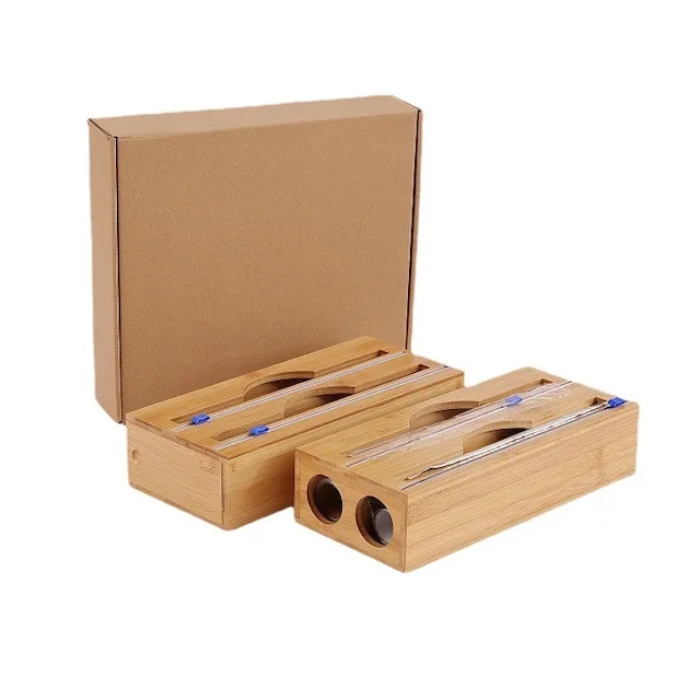 Oem Singlelayer Pullout Bamboo Aluminum Foil Plastic Wrap Box Kitchen