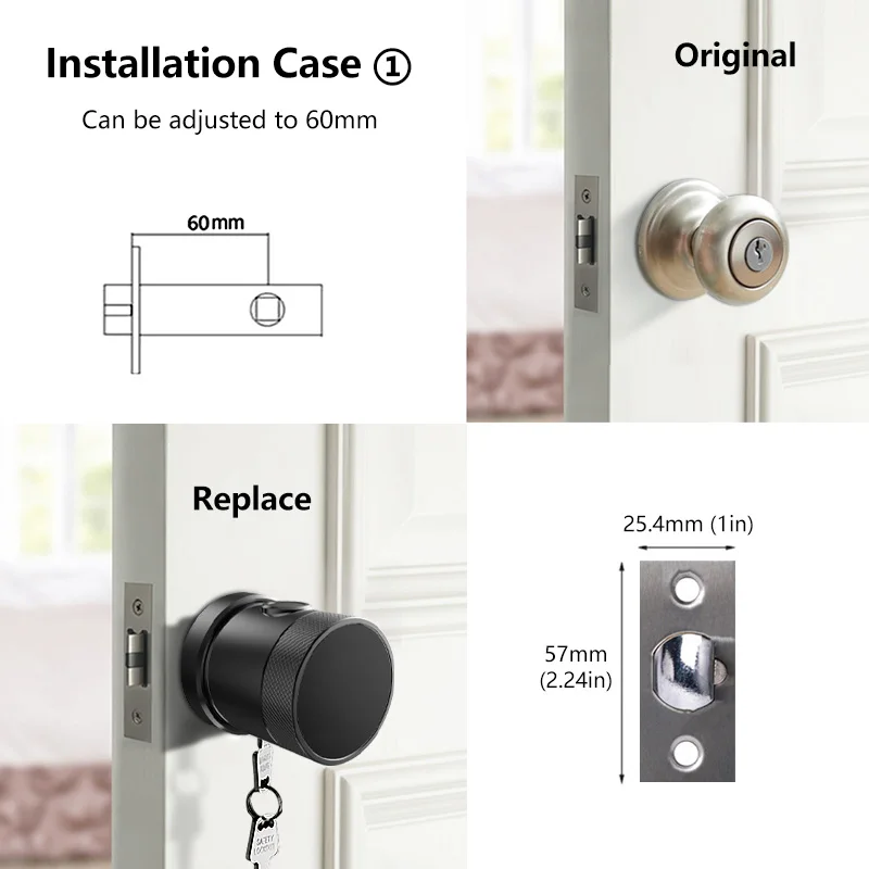 Tediton Electric Wifi Fingerprint Scanner Mechanical Key Combination Magnetic Smart Door Lock