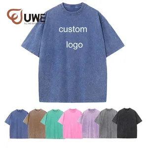 Wholesale Custom 100% Cotton Solid Color Plus Size Short Sleeve Washed T-shirt