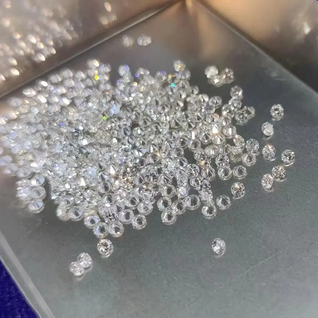 Melee Lab Grown Diamond Price Per Carat 3mm DEF VVS-SI  Round Brilliant Loose HPHT CVD Diamonds in Stock