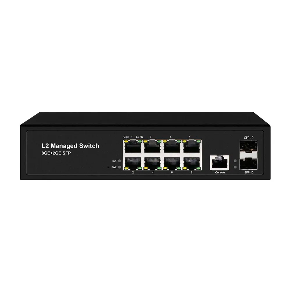 product 2x10g sfp fiber 8x1g copper compact 82 port managed switch for office retail hotel-2