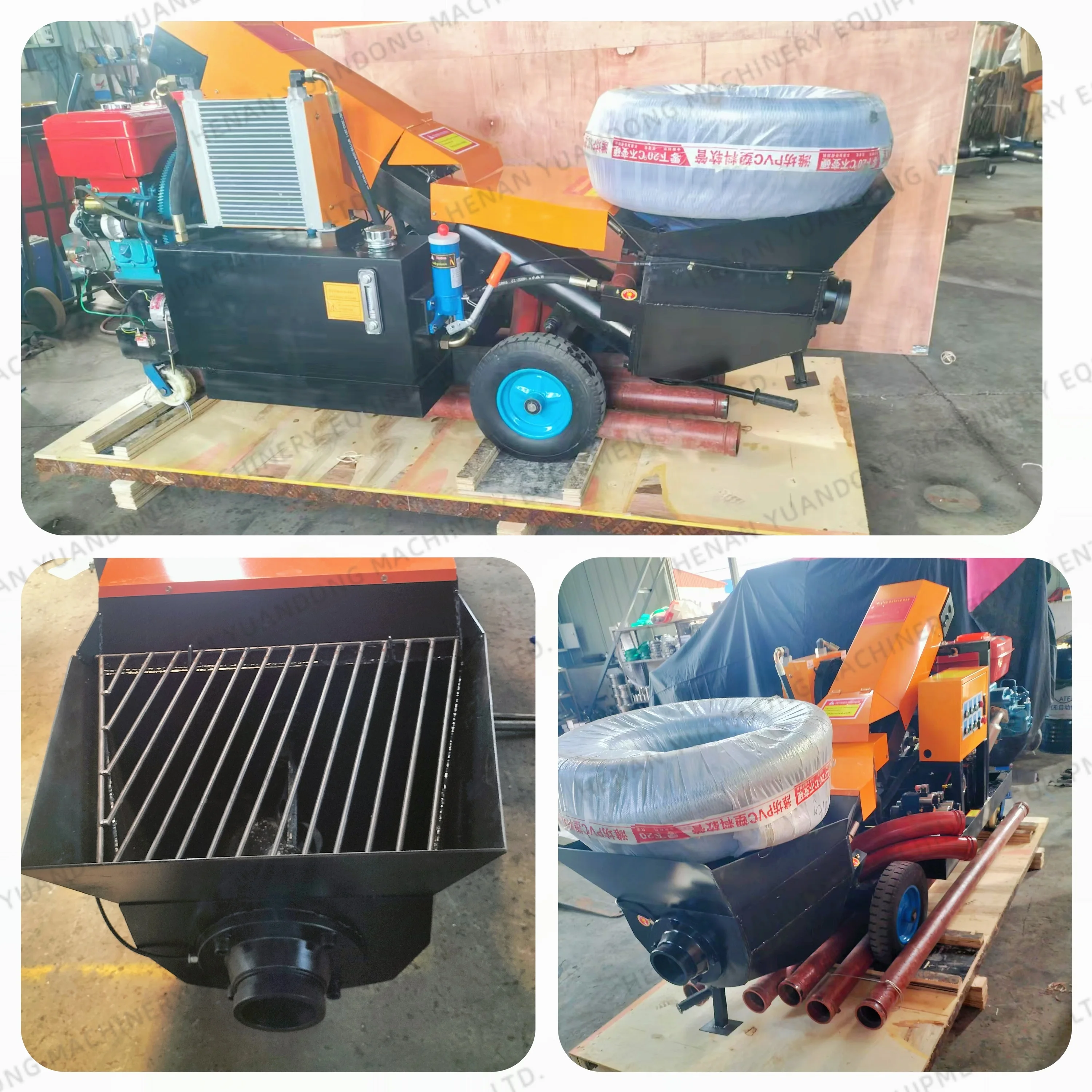 Widely Used Sand Concrete Pump Machine 15M3/H Customized Voltage Stationary Concrete Pump