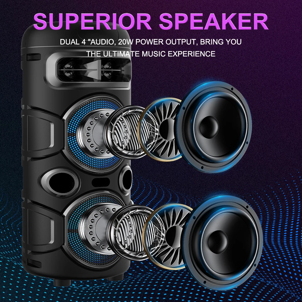 SING-E Zqs4295 Portable 15W Bluetooth Speaker - Wireless DJ Audio