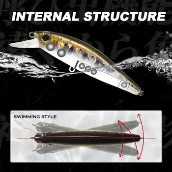 CHEERY Sinking Long-Cast Minnow Slow-Sinking Stainless Steel Crankbait Artificial Hard Bait Bass Lure for Largemouth Bass – Minnow – view 5