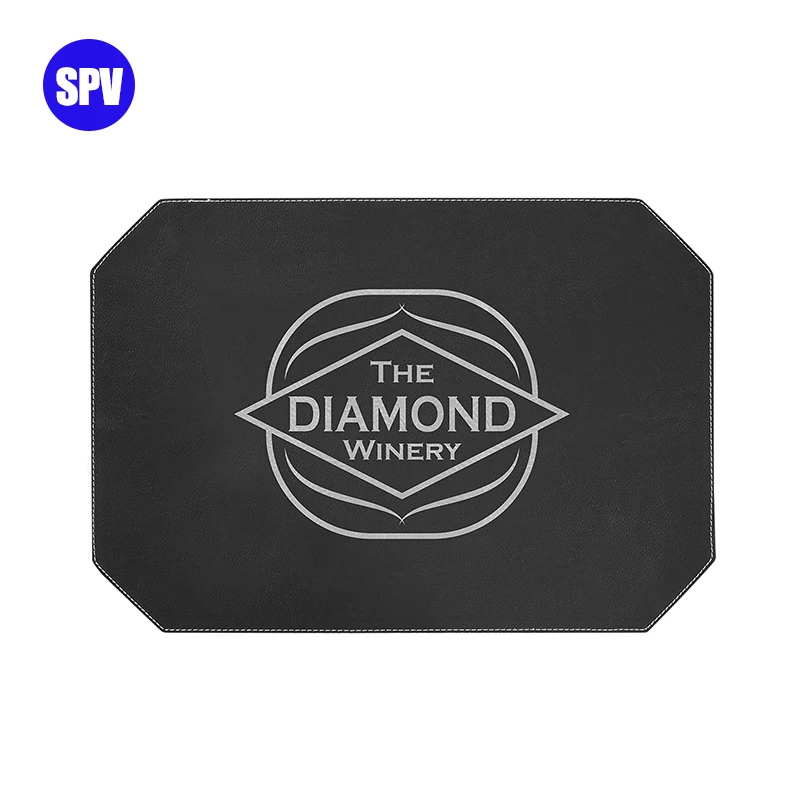 Wholesale Classical Elegant Soft Pu Leather Dining Placemat Laserable Engraved Logo Leatherette Placemats manufacture