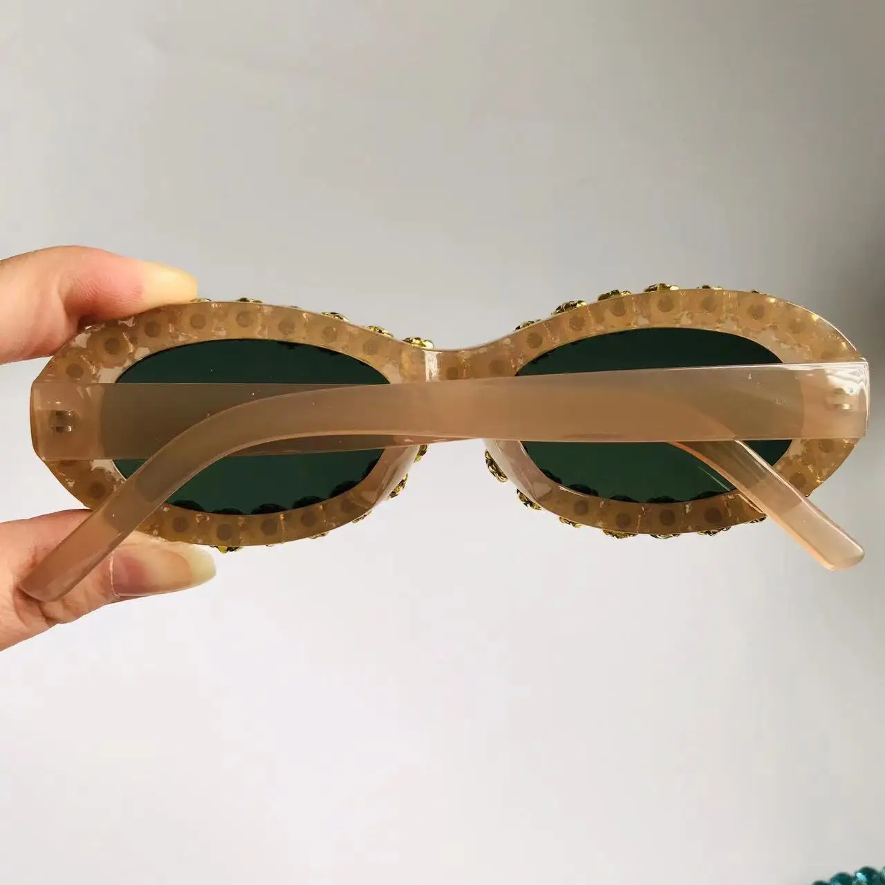 add wu gb7328新款时尚钻石太阳镜女莱茵石眼镜太阳镜小椭圆形派对