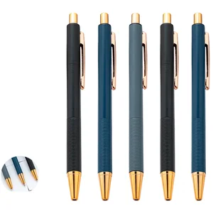 Manufacturer Wholesale Retractable Ballpoint Pen Engravable Logo 0.5mm Writing for Office Student Advertising Stationery Gift